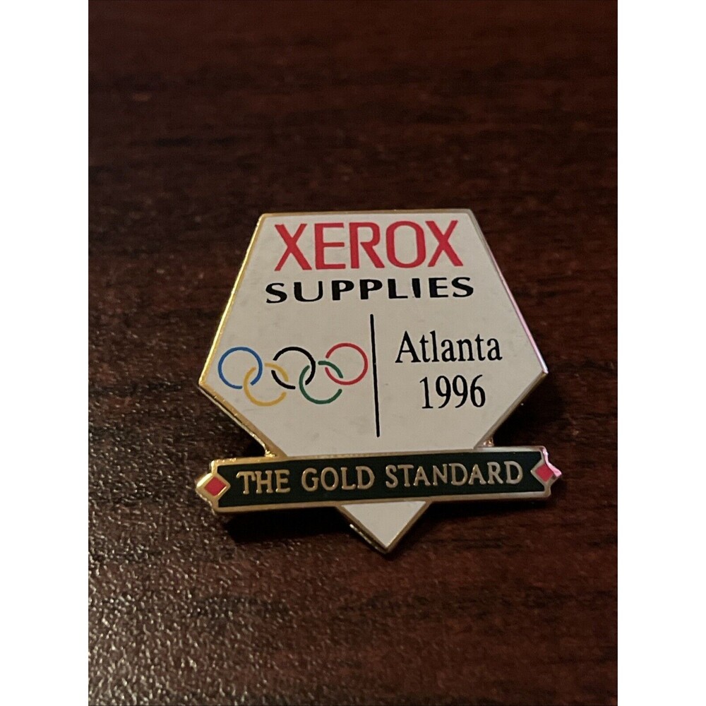 1996 Atlanta Summer Olympics‎ Xerox Supplies Sponsor Gold Standard Lapel Hat Pin